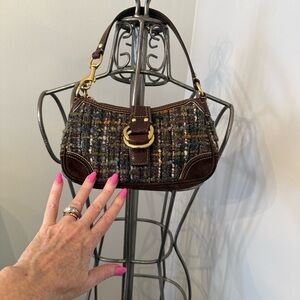 Coach Multicolor Tweed Shoulder Bag